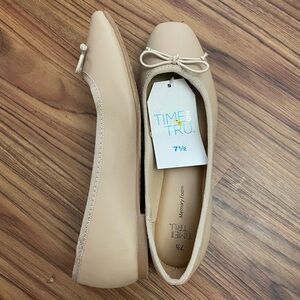 Time and Tru Tan Ballet Flats with Bow
